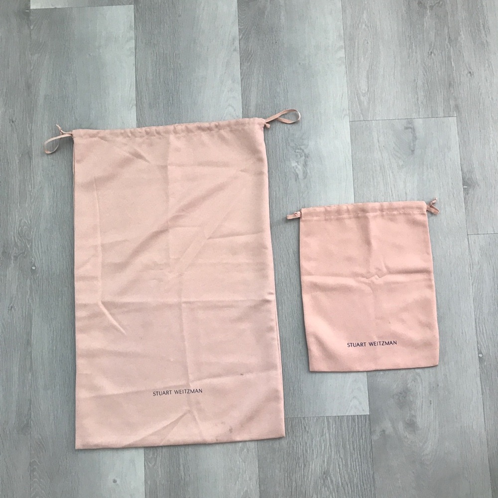 STUART WIETZMAN PINK DUST BAGS BOOT STORAGE AND SMALLER LEATHER TRAVEL